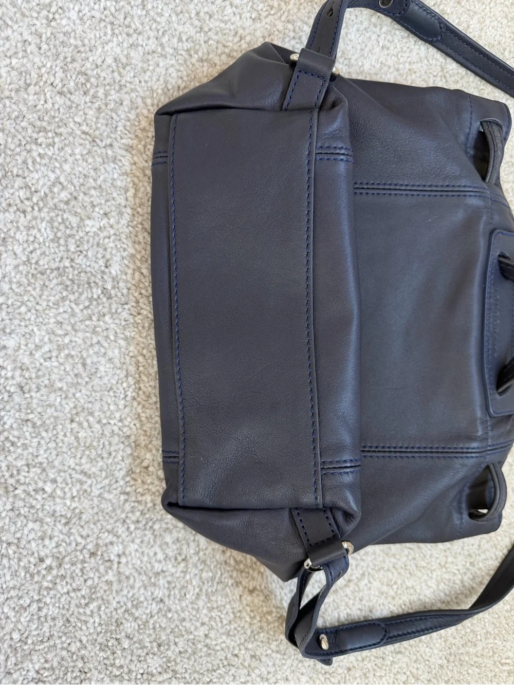 Longchamp Le Pliage Cuir Backpack - Navy